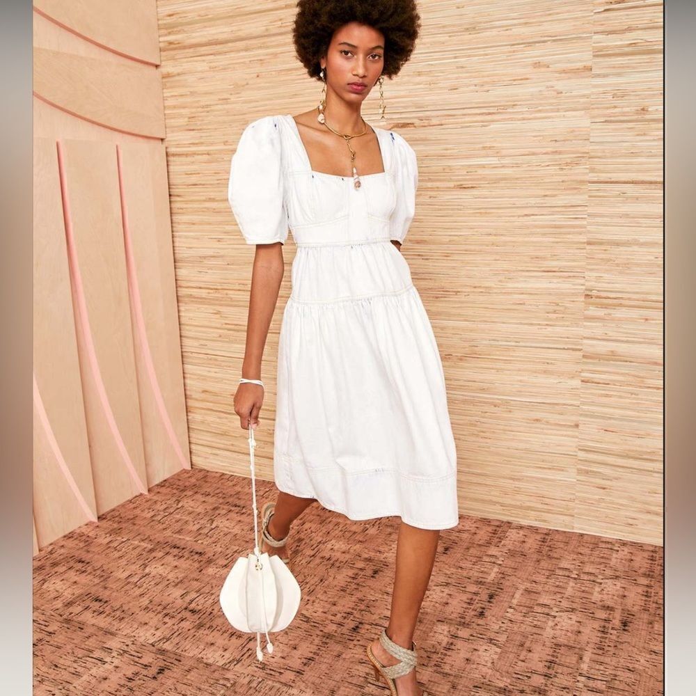 NWT Ulla Johnson Ames MIDI Cotton Dress Whitewash- Size 0